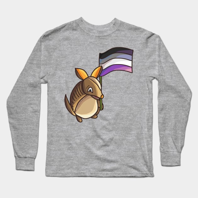 Asexual Pride Armadillo Long Sleeve T-Shirt by nonbeenarydesigns